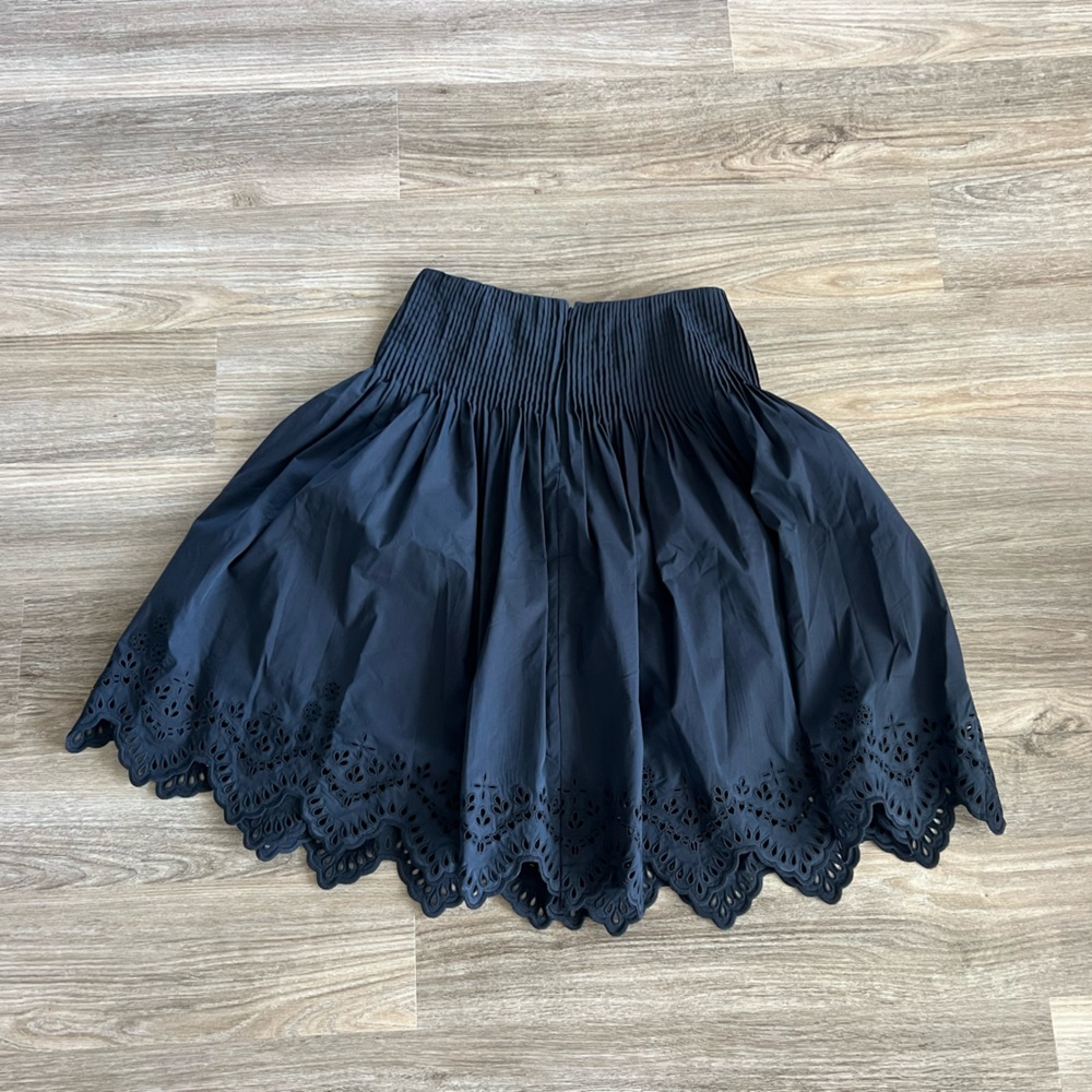 Kobi Halperin Black Eyelet Mini Skirt